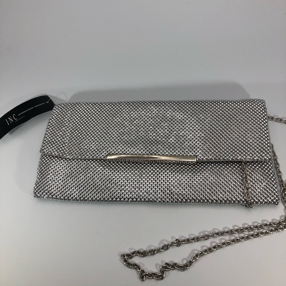 INC Sparkle Clutch - Silver